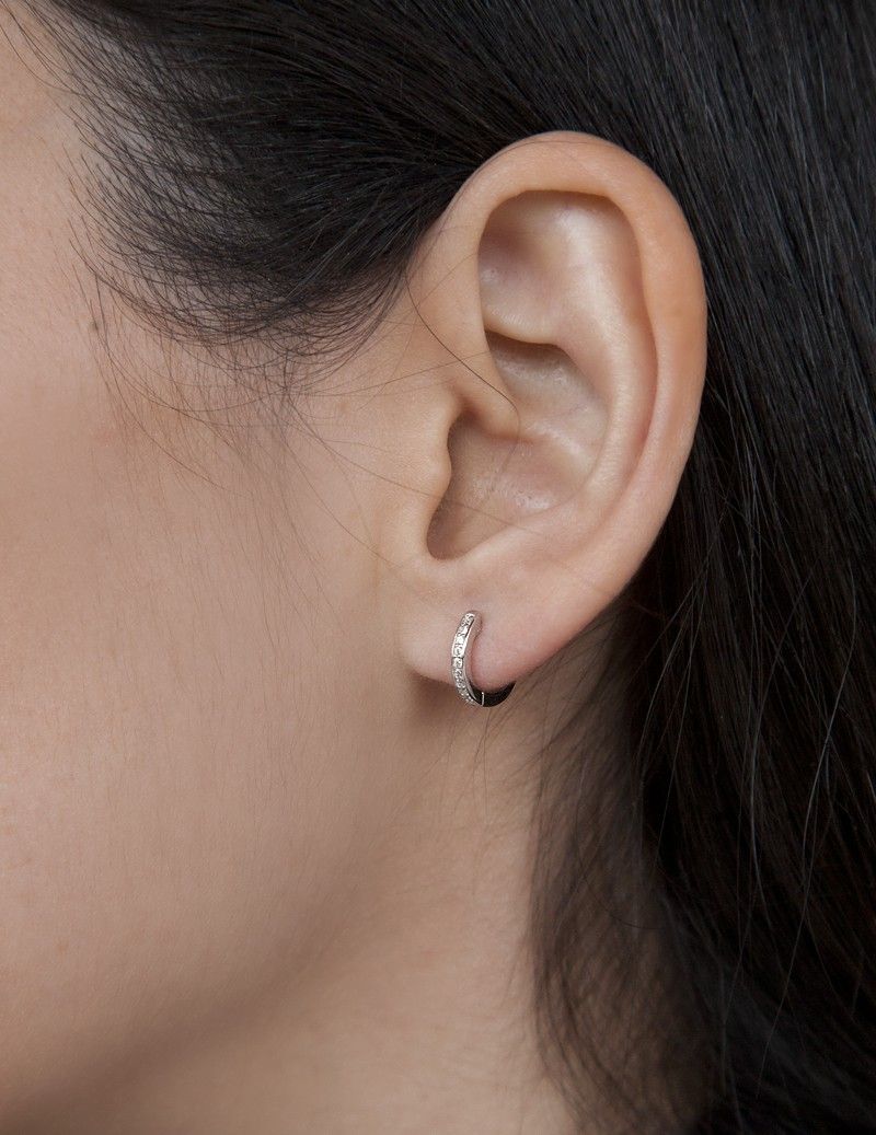 Mini hoop earrings with...