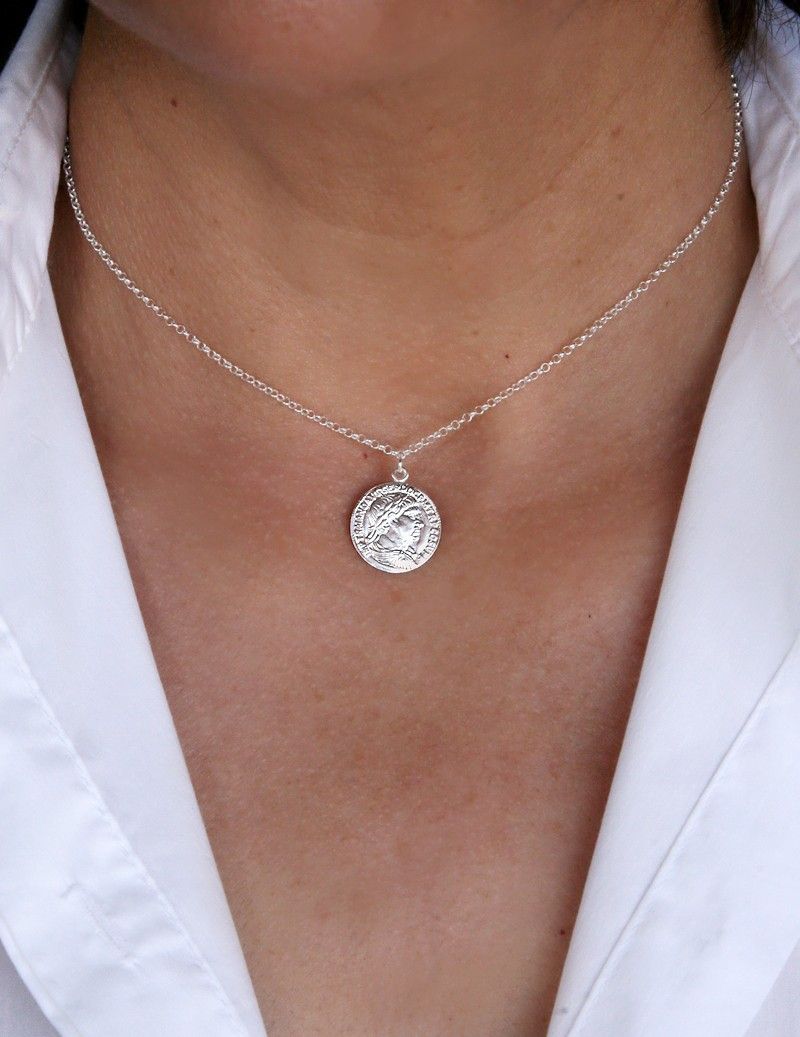 Coin necklace silver