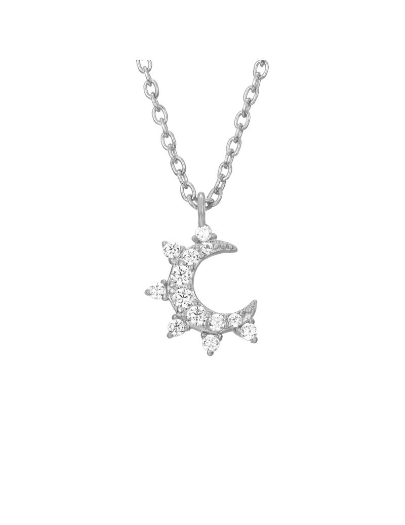 Moon necklace silver